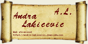 Andra Lakićević vizit kartica